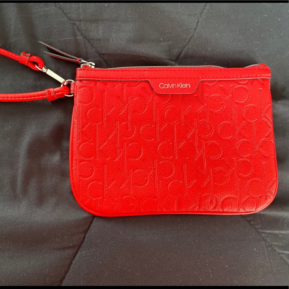 Red Calvin Klein Wristlet
